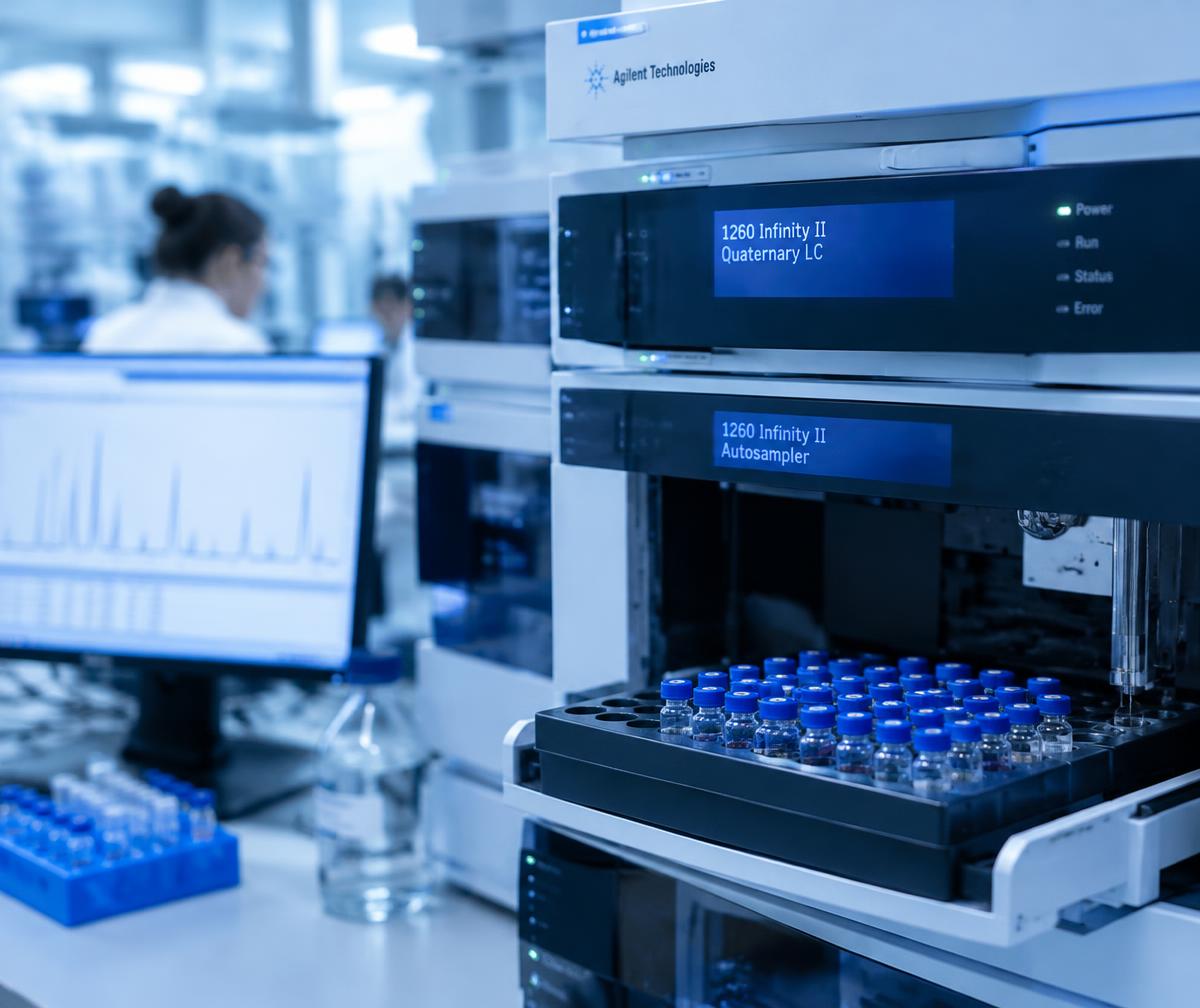 Illustrative image of analytical laboratory instruments